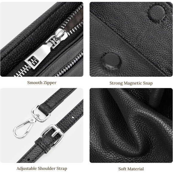 S-ZONE Leather Crossbody Bags for Women RFID Small Purse - Picture 6 of 8